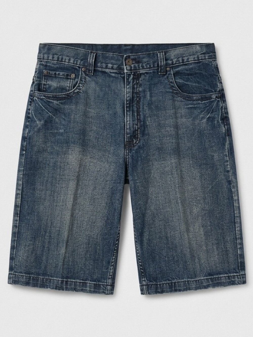 292. Vintage Route 66 Y2K Baggy Denim Jorts Shorts Cross Pocket Men's 36